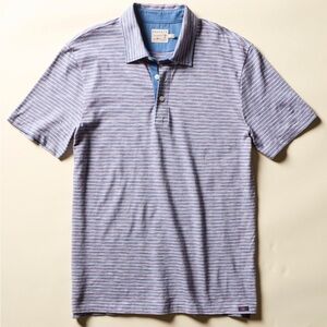 Faherty Sunwashed T-Shirt Polo - Sea Fire Stripe